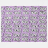 甘いドリームテディミュートのラベンダーを寄せ集める フリースブランケット (正面(横))