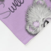 甘いドリームテディミュートのラベンダーを寄せ集める フリースブランケット (角)