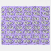 甘いドリームテディラベンダーブルー フリースブランケット (正面(横))