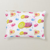甘いドーナツとカラフルグレーズパターン アクセントクッション (裏面)