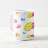 甘いドーナツとカラフルグレーズパターン コーヒーマグカップ (正面左)