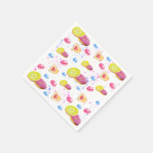 甘いドーナツとカラフルグレーズパターン スタンダードカクテルナプキン (角)