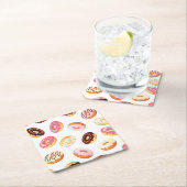 甘いドーナツ スクエアペーパーコースター (インサイチュ)