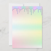 甘いドーナツ、虹の色、甘い最初の誕生日 招待状 (裏面)