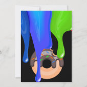 甘いドーナツ、虹の色、甘い最初の誕生日 招待状 (裏面)