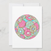 甘いドーナツ、虹の色、甘い1歳の誕生日 招待状 (裏面)