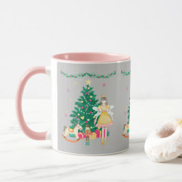 甘いナツクラッカーバレリーナ水の色のクリスマス マグカップ
