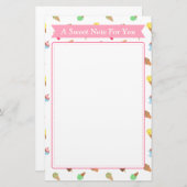 甘いノートのアイスクリームパターン 便箋 (正面/裏面)