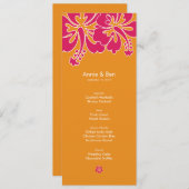 甘いハイビスカスの結婚式メニューカード メニュー (正面/裏面)