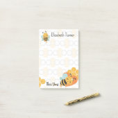 甘いハニカムとバンブルミツバチBee パーソナライズされた You ポストイット (デスク上)