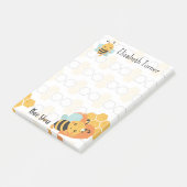 甘いハニカムとバンブルミツバチBee パーソナライズされた You ポストイット (アングル)