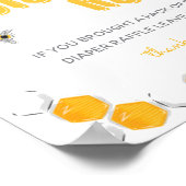 甘いハニービー赤ちゃんシャワーおむつラッフルサイン ポスター (角)