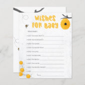 甘いハニービー黄色の赤ちゃんシャワーの願いベビー (正面/裏面)