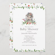 甘いハリネズミの水の色のフローラベビーシャワー