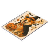 甘いハロウィーンかわいい可愛いコルギカボチャ ノートブック (左側)