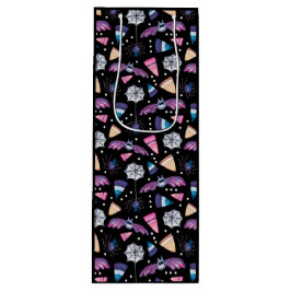 甘いハロウィーンこうもり、スパイダーとキャンディーコーンブラック ワインギフトバッグ