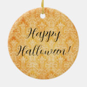 甘いハロウィーンブラックキャットとカボチャ セラミックオーナメント (裏面)