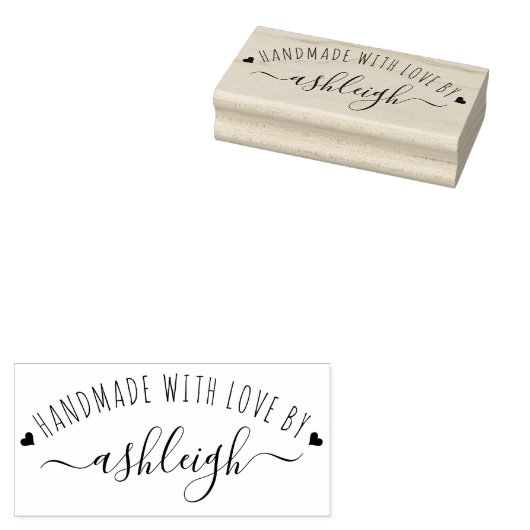 甘いハートとラブネームで手作りの台本 ラバースタンプ (押印)