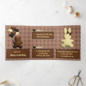 「甘いハートの成長」誕生日の招待状 三つ折り招待状 (内部)