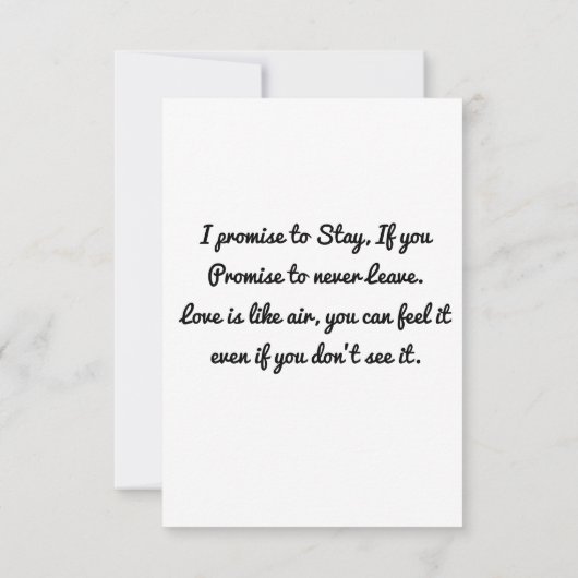 甘いハートを心配するな、私は死ぬまで一緒に。 サンキューカード (裏面)