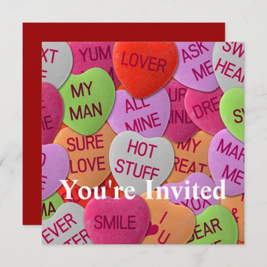 甘いハートを持つキャンディことわざ 招待状 (正面/裏面)