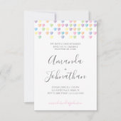 甘いハートカップルウェディングシャワーパステルキャンディ 招待状 (正面)