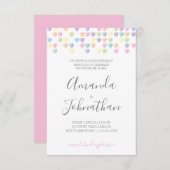 甘いハートカップルウェディングシャワーパステルキャンディ 招待状 (正面/裏面)