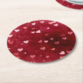 甘いハートパターン ラウンドペーパーコースター (アングル)