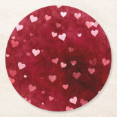 甘いハートパターン ラウンドペーパーコースター (正面)