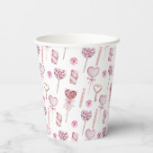 甘いハートパターン 紙コップ (裏面)