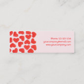 甘いハートピンクの名刺サイドのスキニー スキニー名刺 (裏面)