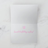 甘いハートピンクの誕生日の祈り愛して カード (内部)