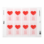 甘いハートピンク「Your Text」ラベル大 ラベル (フルシート)