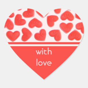 甘いハートピンク'with love'ステッカーハート ハートシール