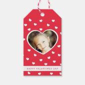 甘いハートフォトバレンタインのプレゼントラベル/赤 ギフトタグ (正面)