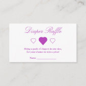 甘いハートベビーシャワーおむつラッフル エンクロージャーカード (正面)