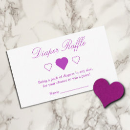 甘いハートベビーシャワーおむつラッフル エンクロージャーカード
