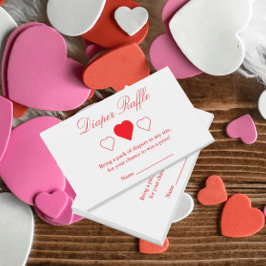 甘いハートベビーシャワーおむつラッフル エンクロージャーカード