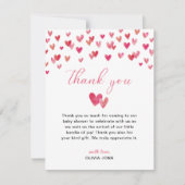 甘いハートベビーシャワー サンキューカード (正面)