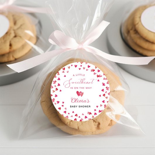 甘いハートベビーシャワー ラウンドシール