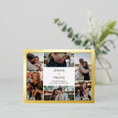 甘いハートホイルコラージュ日付はがきを保存 箔招待状ポストカード (立ち正面)