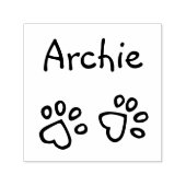 甘いハートポープリントと名前ペットの署名 セルフインキングスタンプ (デザイン)