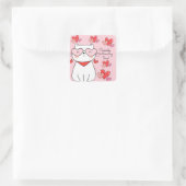 甘いハート子猫、あなたは私の誕生日 スクエアシール (バッグ)