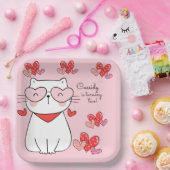 甘いハート子猫、あなたは私の誕生日 ペーパープレート (パーティー)