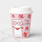 甘いハート子猫、あなたは私の誕生日 紙コップ (裏面)