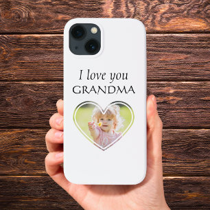 甘いハート愛おばあちゃん写真編集可能カラー iPhone 13ケース