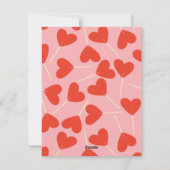 甘いハート棒つきキャンデーバレンタインデーの写真カード シーズンカード (裏面)