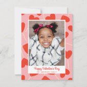 甘いハート棒つきキャンデーバレンタインデーの写真カード シーズンカード (正面)