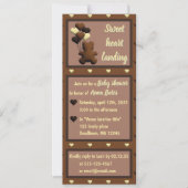 「甘いハート着陸」赤ちゃんシャワー招待 招待状 (正面)