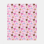 甘いハート祝ズどこでも フリースブランケット (正面)